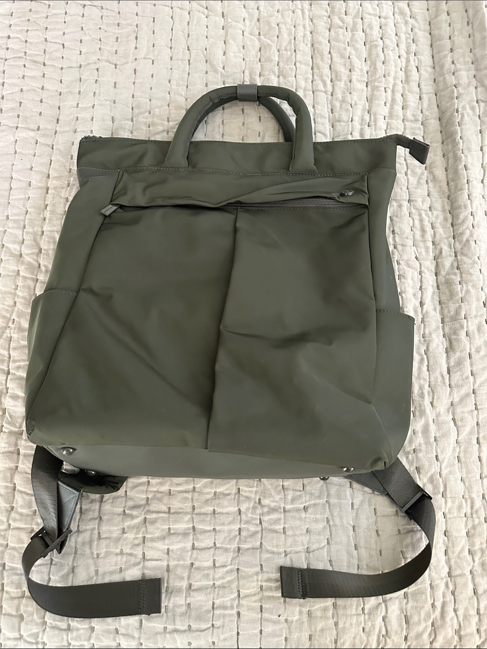 Max Studio Olive Green Women’s Convertible Backpack - Minimal Everyday Carry
